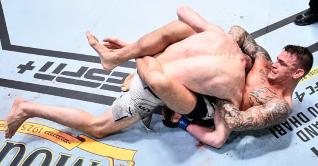 Watch: Dustin Poirier Teaches Jumping Guillotine, Chokes Out Reporter - Don't Be Silly, Jump the Gilly