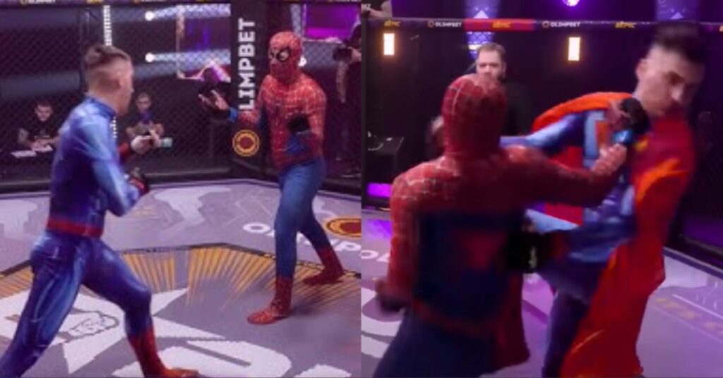 Watch - Spider-Man Sparks Superman in Crazy Russian MMA Clash