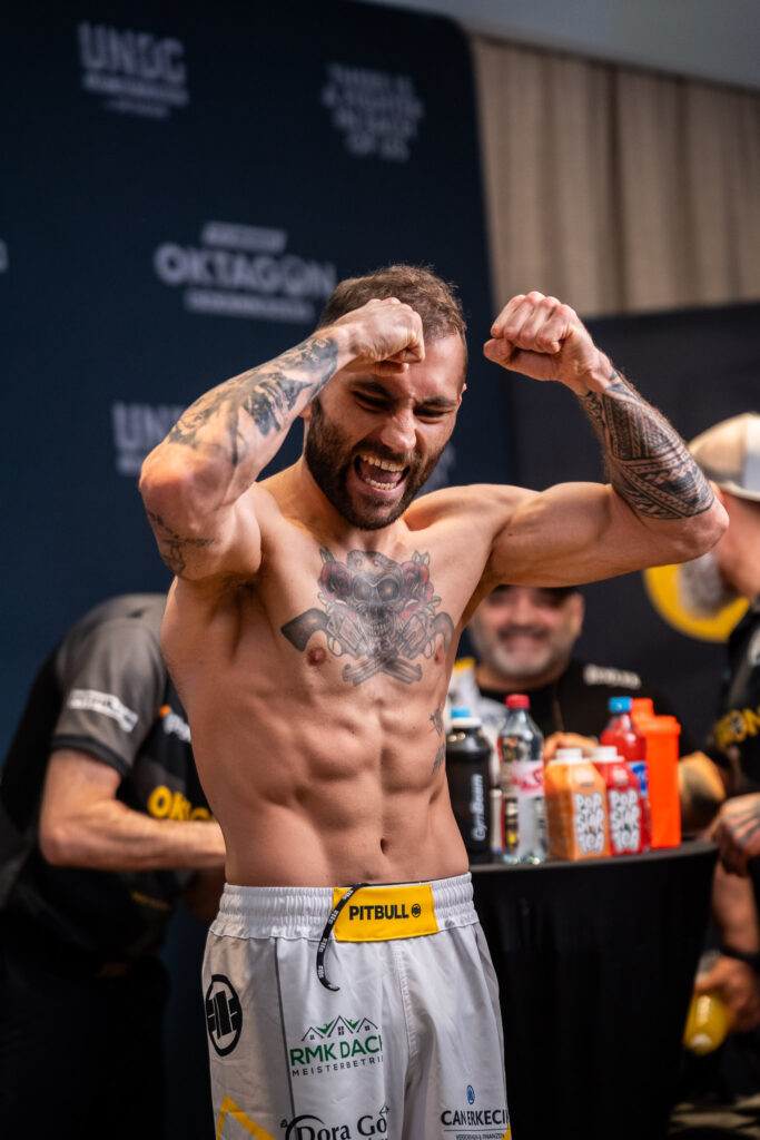 Tensions boil over between Deniz Ilbay and Max Holzer at Oktagon 69 Weigh Ins 4 OKT69W Kikinder low 090