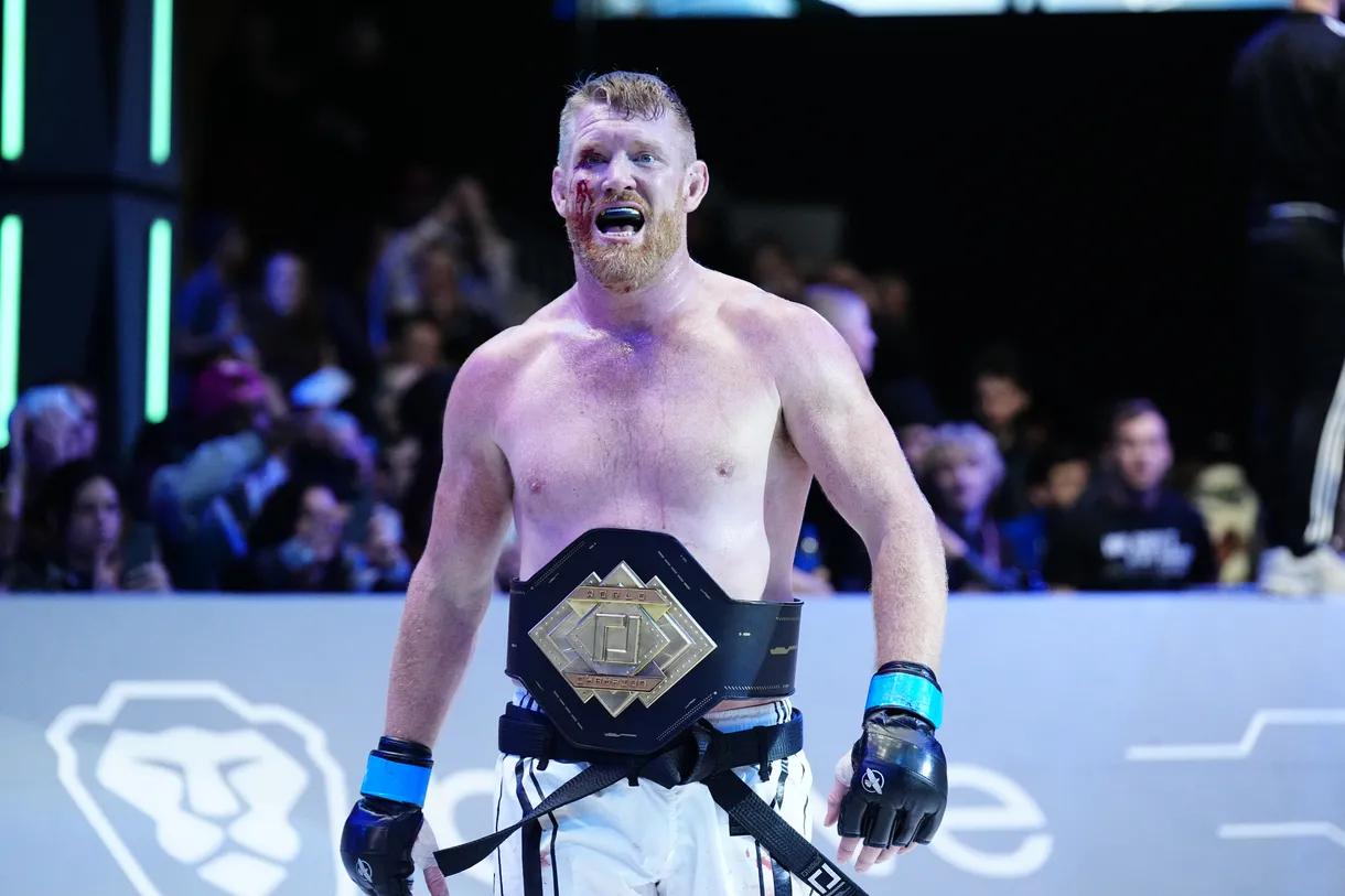 Sam Alvey with Karate combat belt