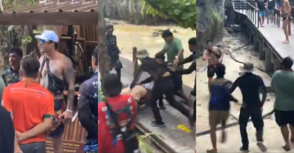“Who’s First?” Backfires: Arrogant Tourist Swarmed by Thai Locals in Boat Ramp Brawl