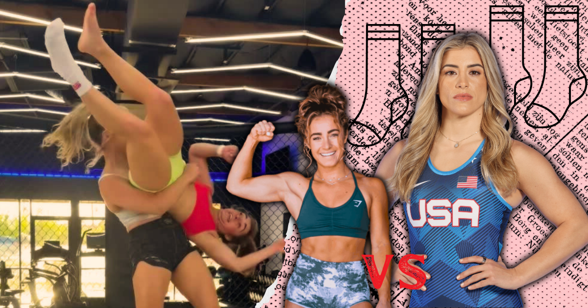 Watch: Demi Bagby Gets Tossed (and De-Socked) by Olympic Champ Helen Maroulis – Don’t Mess with an Olympian’s Feet