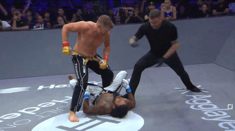 Sam Alvey puts Tyrone Spong to sleep to defend his heavyweight title – Karate Combat 54 Highlights