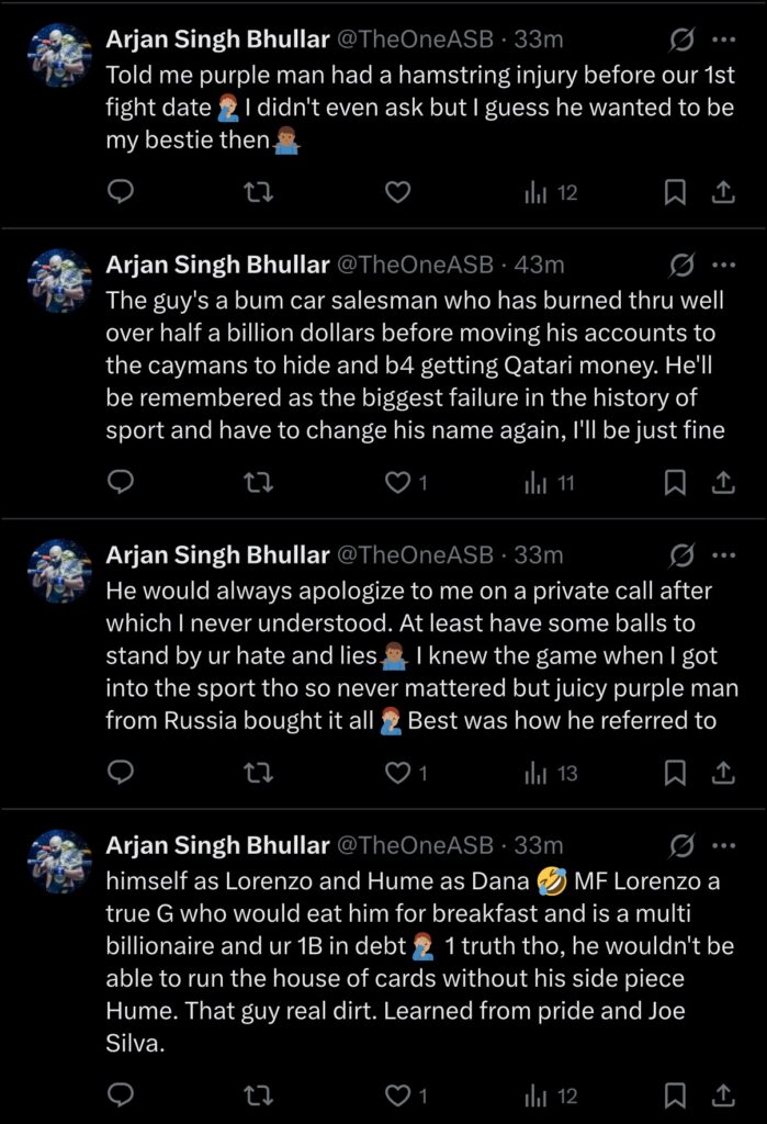 Former ONE Heavyweight Champion Arjan Singh Bhullar SLAMS Chatri Sityodtong in Fiery Tweets “Biggest Failure in the History of Sports” 1 Former ONE Heavyweight Champion Arjan Singh Bhullar Criticizes Chatri Sityodtong in Fiery Tweets
