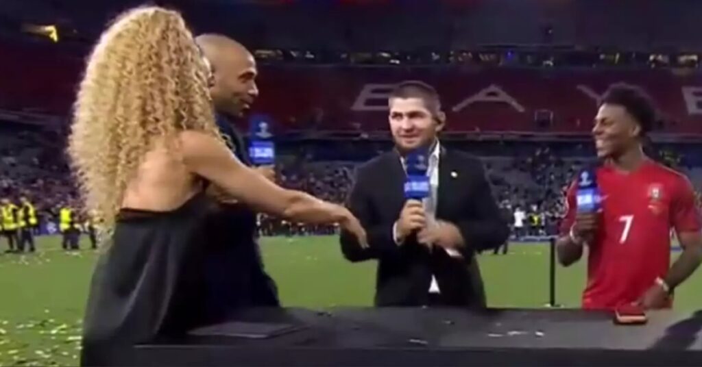 Khabib Nurmagomedov Declines Handshake From Female Host on Live TV: 'A Lot of Legends Here'