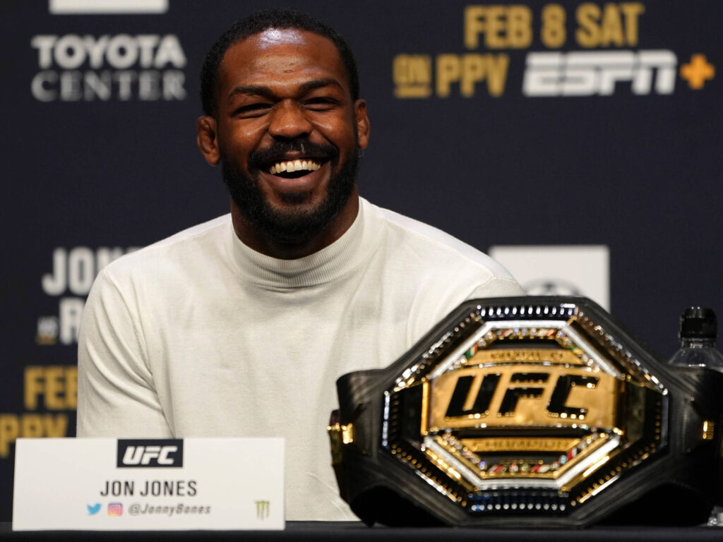 Dana White vows to move on 'Quickly' from Jon Jones, Tom Aspinall fight if argeement is not found 2 jon jones laughing i2tvxhl6exl5u1hn
