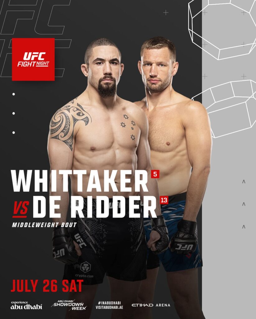 Robert Whittaker vs. Reinier de Ridder Poster