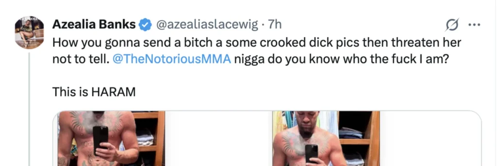 Meatgate: Why Did Conor McGregor Send His Private Member to “Loose Cannon” Azealia Banks? MMA Analyst Questions 3 Azelea banks
Conor McGregor