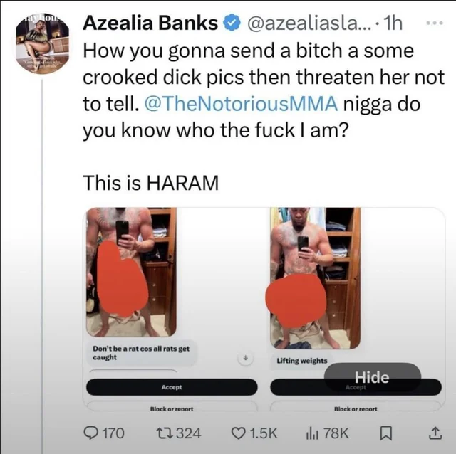 UFC Legend Can't Stop Staring at Conor McGregor's P*nis "I’ve stared at this d*ck for the last two hours." 3 conor banks Connor McGregor sends Azealia banks unsolicited dick pics