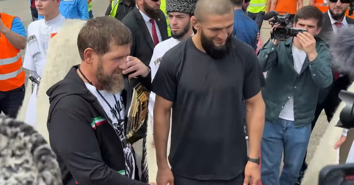 Watch: Khamzat Chimaev Welcomed in Chechnya by Ramzan Kadyrov After UFC Title Win