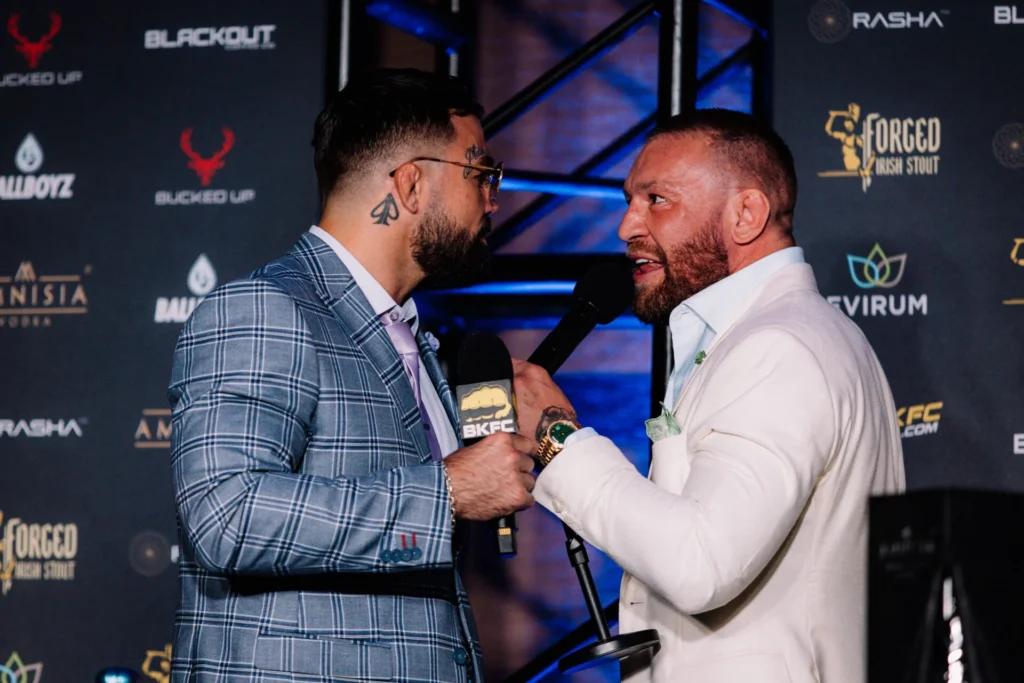 Mike Perry vs. Jeremy Stephens Booked for BKFC 'King of Violence' Title Fight on Oct. 4 3 Mike Perry Conor McGregor faceoff 1920x1280 1