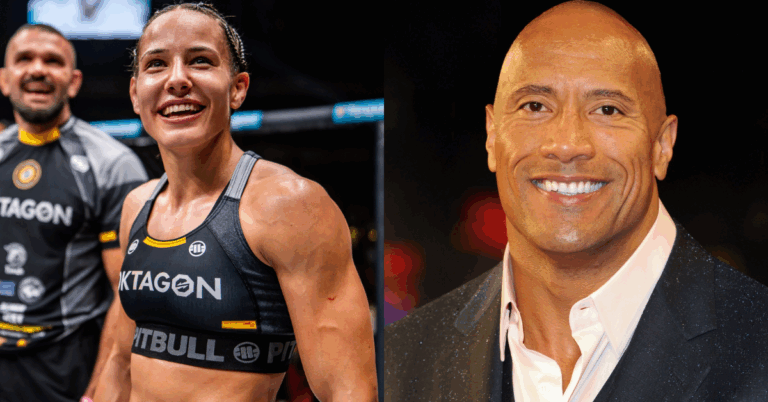 Dwayne 'The Rock' Johnson' s Knockout Reaction of Jaw-Dropping Spinning Elbow Knockout Alina Dalaslan Oktagon
