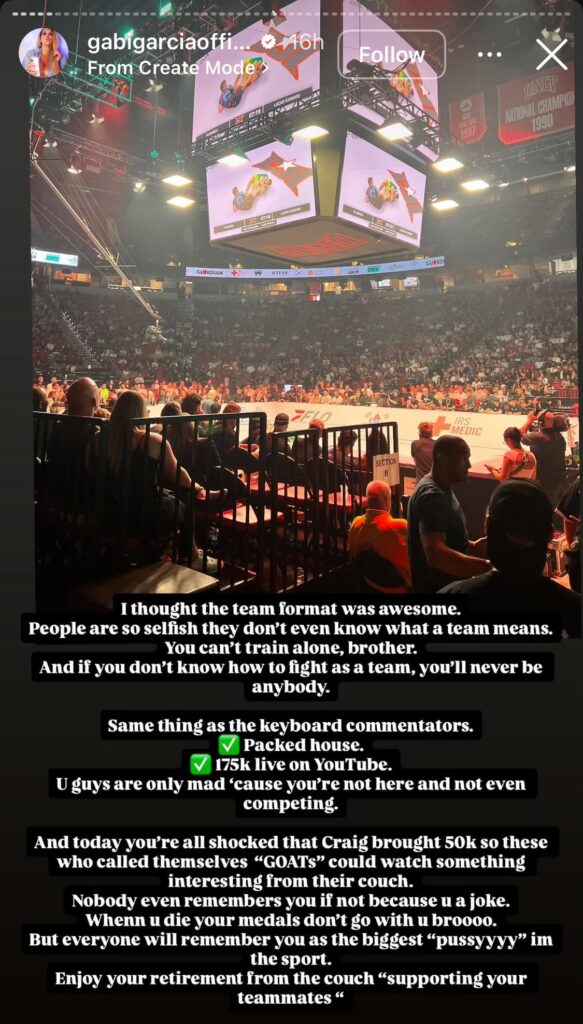 'You Are a Terrible Person' - Gabi Garcia Responds to Gordon Ryan's Attacks of CJI 3 Gzw OgPaIAAMKq4