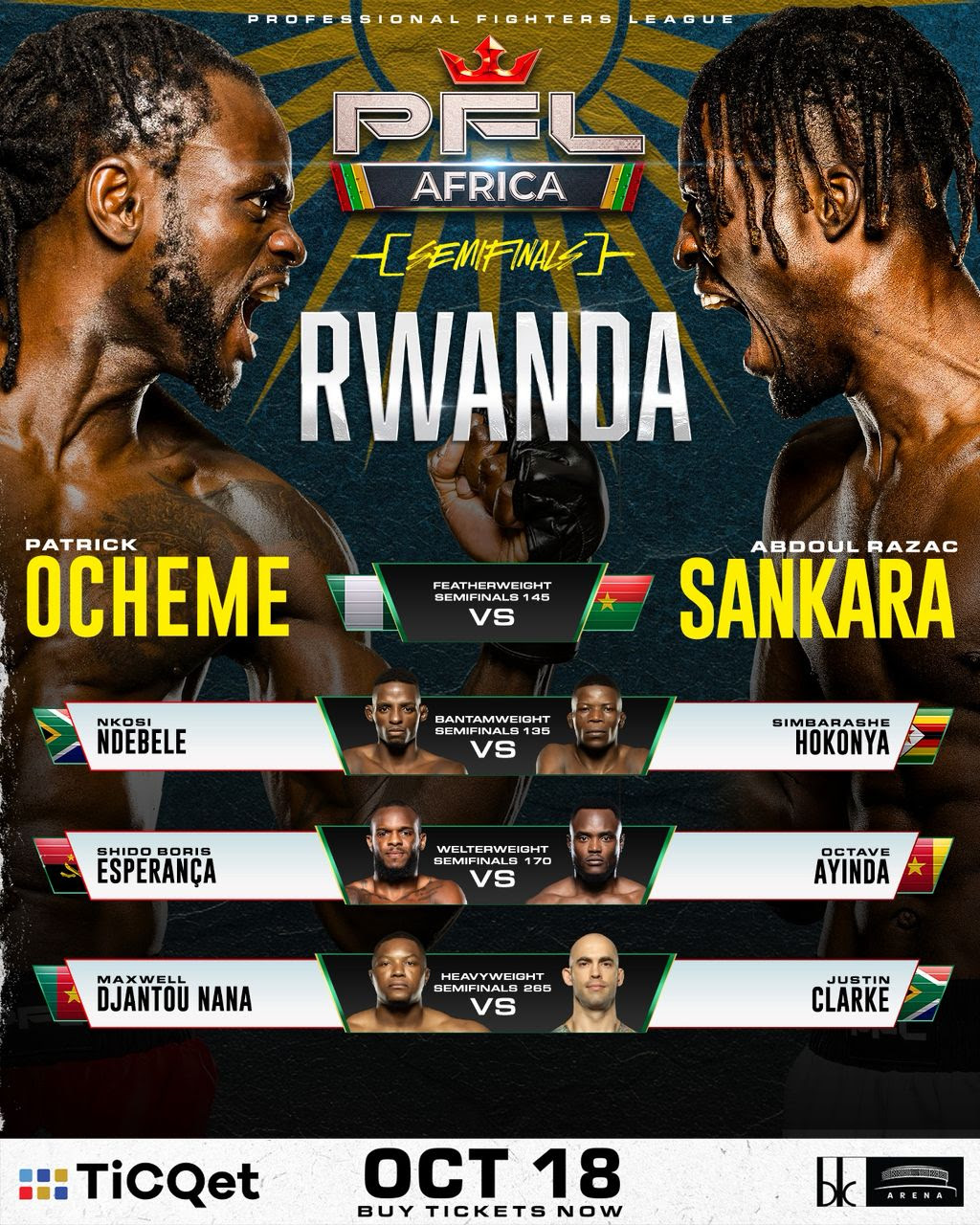 PFL Africa semi-finals full card announcement