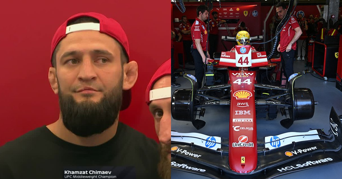 What Was UFC Champ Khamzat Chimaev Doing in Ferrari’s F1 Garage?