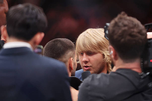 Paddy Pimblett facing off with Ilia Topuria