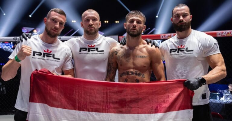 Aleksandr Chizov Flatlines Connor Hughes in the 3rd to win Lightweight Tournament - PFL Lyon Highlights