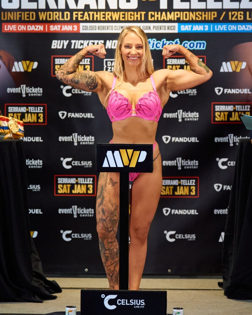 Ebanie Bridges weigh ins