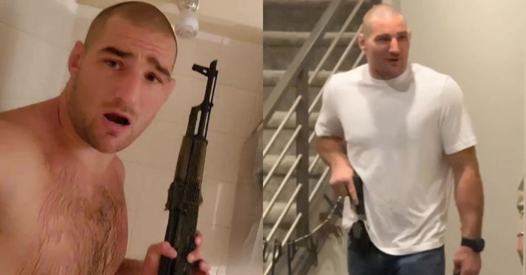 Sean Strickland com armas