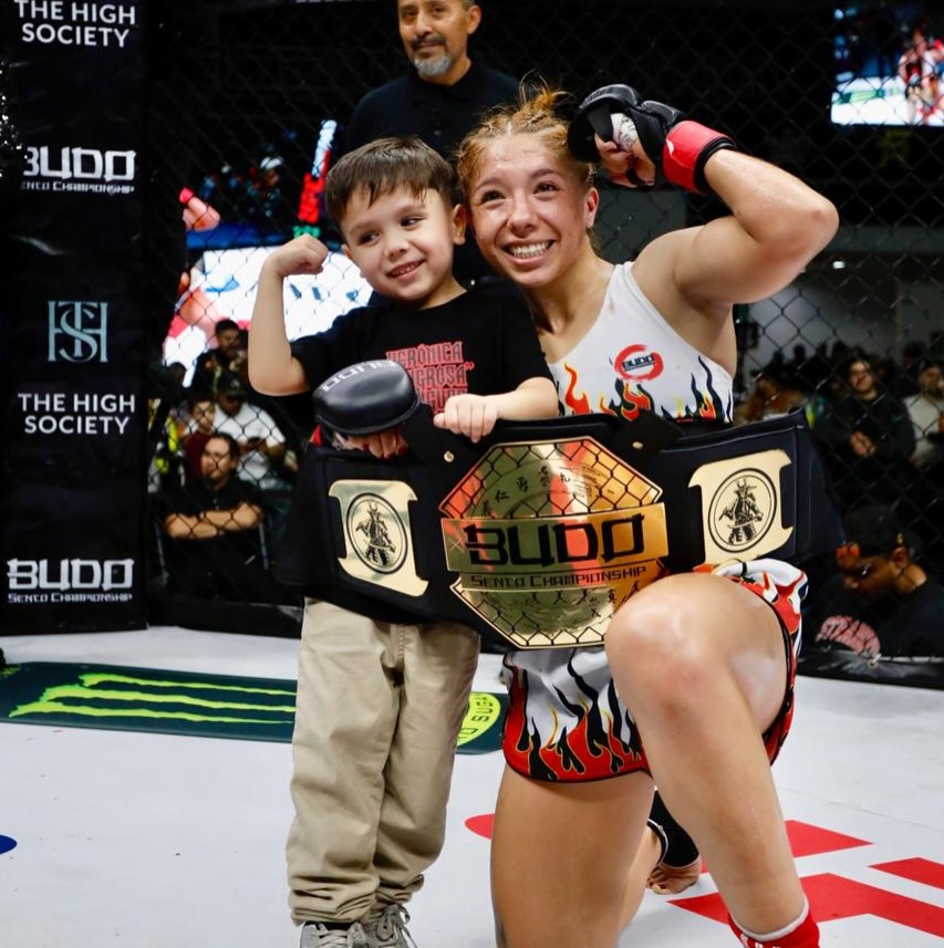 Veronica Rodriguez with Budo Sento title.
