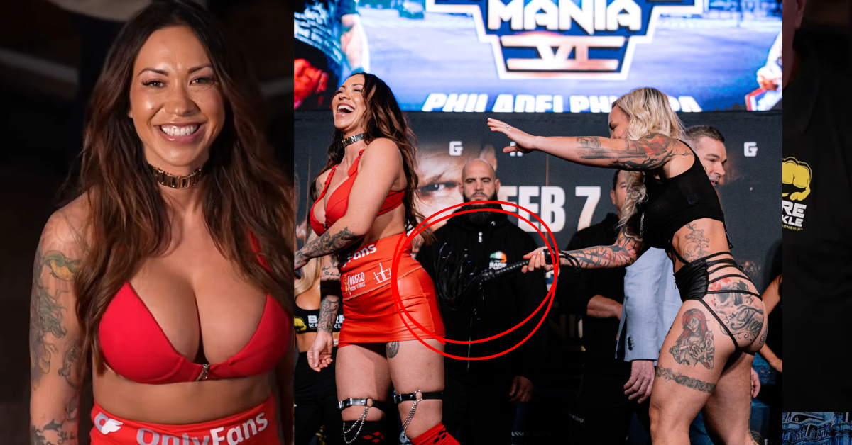 Watch: Jade Masson-Wong Cracks a Whip on Crystal Pittman’s Backside at BKFC KnuckleMania 6 Weigh-Ins