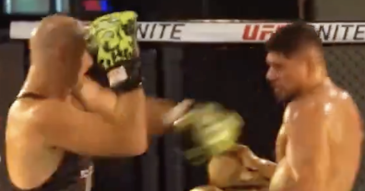 Alex Pereira and Sean Strickland throw hands in insane ending to sparring match