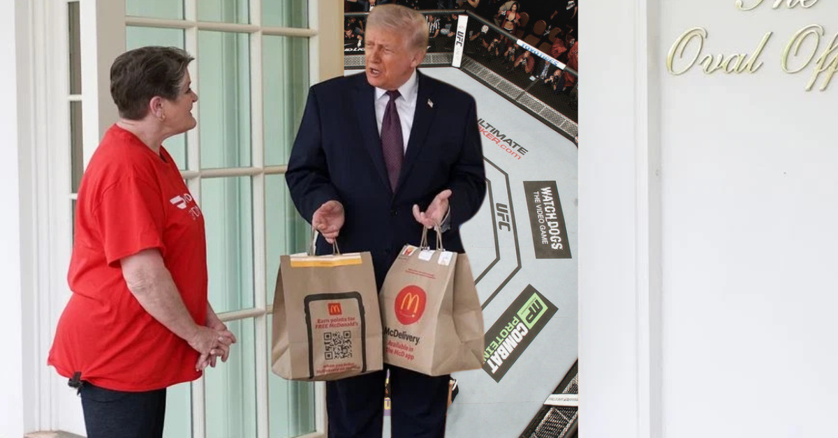 Donald Trump Gives White House UFC Update During Bizarre DoorDash McDonald’s Delivery
