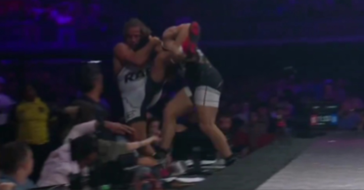 Arman Tsarukyan Sends Urijah Faber Crashing into the Front Row in Chaotic Scene – RAF 8 Highlights
