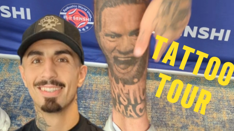 Look Fighter Has Conor McGregor, Tyson, Ali, Jon Jones and Fury Tattooed on His Leg Aaron Slimane SENSHI
