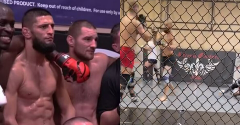 Watch Khamzat Chimaev Shares Sparring Clip With Sean Strickland as UFC 328 Tensions Escalate