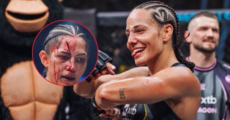 Germany's Alina Dalaslan's Spinning Elbow Slices Djulia Ariana In Oktagon 90 Stoppage
