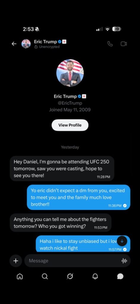 eric trump daniel cormier